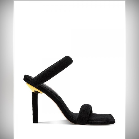 Good American Black Terry Slip On High Heel Sandals - Picture 2 of 13